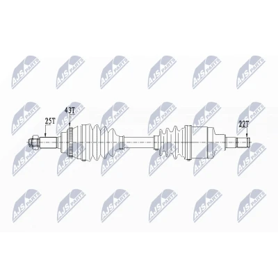 Bild av NTY NPW SU 029 Arbre de transmission Essieu avant gauche 634 SUZUKI: IGNIS 2