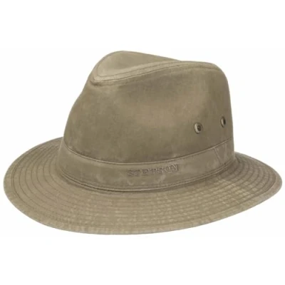 Bild av Stetson Organic Cotton Traveller Hatt Herrar tyghatt solhatt med foder Vår Sommar XXL (62 63 cm) khaki