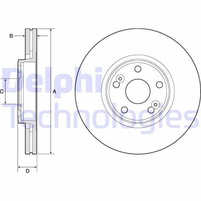 Bild av DELPHI BG4746C Disque de frein 300 26 5 ventilé revêtu non traité sans roulement roue, bague ABS RENAULT: Scénic 1