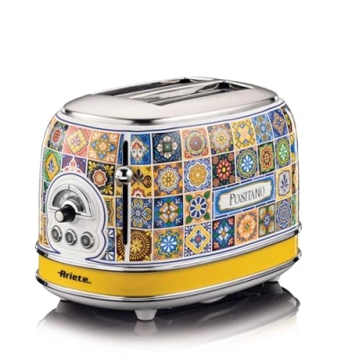 Bild av Ariete 155 Positano brödrost, 810 W, 2 skivor, 6 nivåer av förgyllning, smulbricka, avfrostningsfunktion, automatisk utsprutning, inga tänger