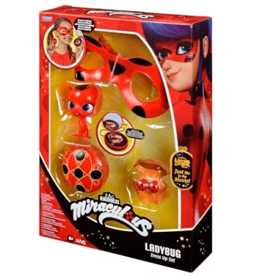 Bild av Bandai Miraculous Ladybug Transformationsset Kostym Mask, Yoyo, Tikki Kwami Örhängen Dräkt och Tillbehör Leksak för barn 4 år äldre P50604