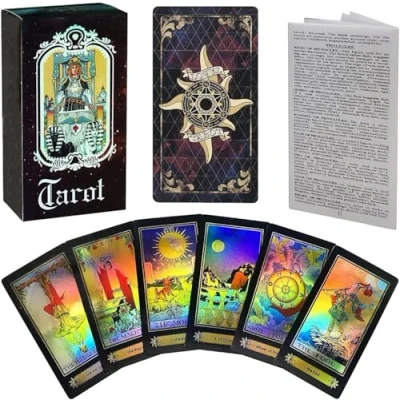 Bild av Jzhen tarotkort för nybörjare, ryttare däck vintage 78 st kort, spådom framtida berättande spelkortsset med guidebok