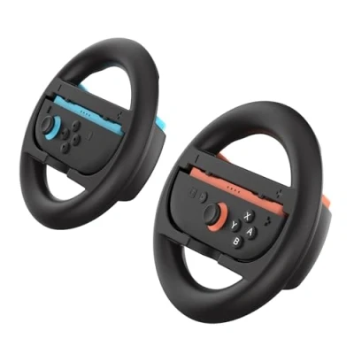 Bild av ByDiffer Ratt för Nintendo Switch 2 Joy Cons, Racehjul Racingrattkontroll Konsol Con Kontrollertillbehör (2025), Förpackning, Svart