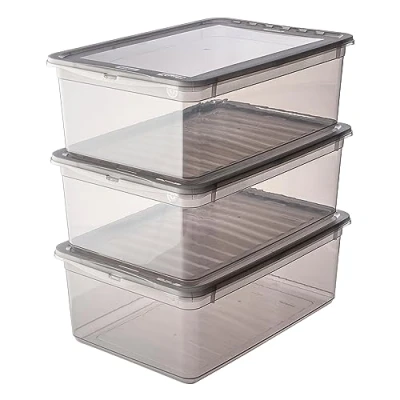 Bild av keeeper förvaringslådor med Air Control system, Set i 3 delar, x 11 l, Bea, Transparent