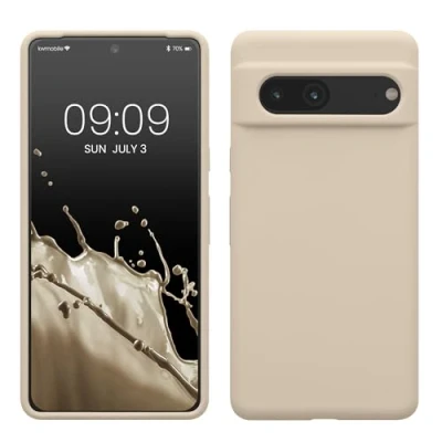 Bild av kwmobile fodral kompatibelt med Google Pixel 7 TPU silikon telefonskydd mjuk finish krämmatt