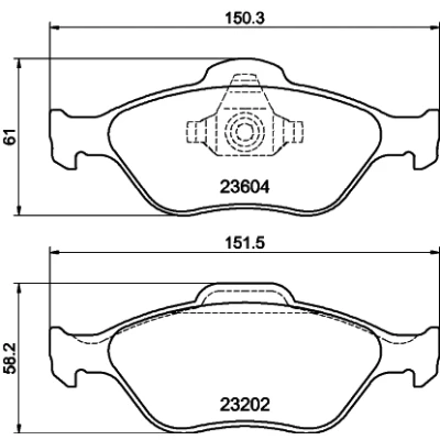 Bild av HELLA 8DB 355 008 901 Jeu de plaquettes frein non préparé pour indicateur d&#039;usure FORD: FIESTA 6, 5, 4, MAZDA: 2 5 portes