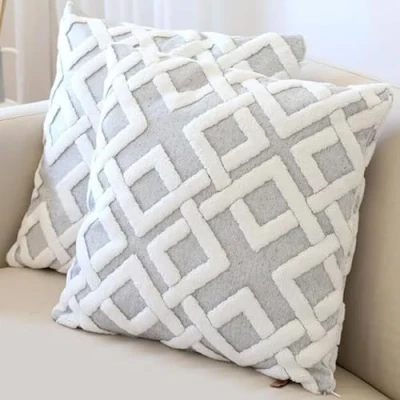 Bild av Hamur Home Set Med 2 Kuddfodral 45 X Cm Boho Dekorativa Soffkudde Dekorativ Soffa Kuddar För Vardagsrummet Sovrum (Mila Grå)