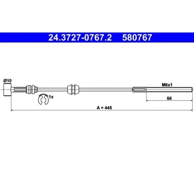 Bild av ATE 24.3727 0767.2 Câble De Frein 445 OPEL: Combo C Van / Break, Tour, B