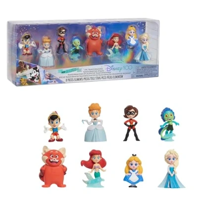 Bild av Disney100 Years of Epic Transformations, set med 8 figurer i begränsad upplaga, leksaker för barn från 3+ år Just Play