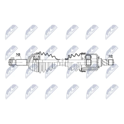 Bild av NTY NPW DW 067 Drivaxel framaxel vänster 680mm Manuell MG: ZS SUV 1.5 VTi 2017