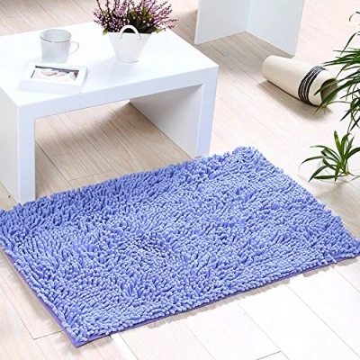 Bild av ele ELEOPTION Soft Shag badmatta, kök, dörrfotsdörr, matta, halksäker, dörrmatta absorberande duschmatta, lurvig matta 45 x 70 cm, lila