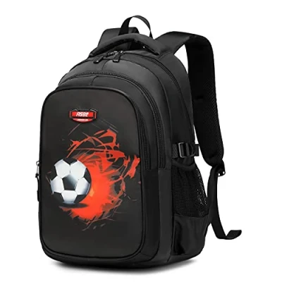 Bild av Asge Skolryggsäck pojkar tonåringar skolväskor flickor ranser ergonomiska barn ryggsäckar fotboll tryck för 8 10 14 år vattentäta stor skola