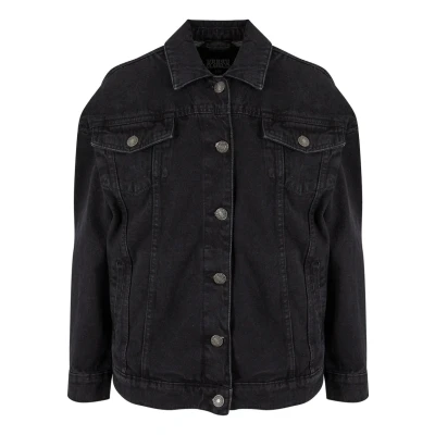 Bild av Urban Classics Damjacka Ladies Oversized 90 talsdenimjacka Svart tvättad M, tvättad, M