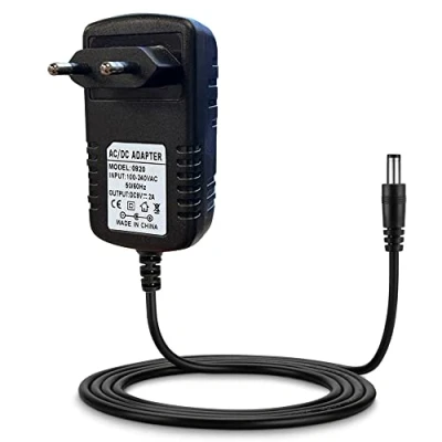 Bild av LEYF Universell strömförsörjning 9 V DC 2A, AC 100240 50/60 Hz, adapter, kontaktströmförsörjning, nätadapter/120 cm kabellängd (5,52,1 mm kontakt), kompatibel med TV box, modem, LED remsor,