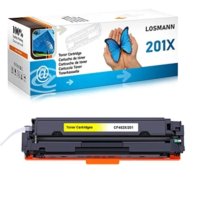Bild av LOSMANN 1x Gul toner kompatibel med HP CF402X 201X CF402A 201A för Color LaserJet Pro M252dn M252dw M252n M270 serien M274dn M274n MFP M277c6 M277dw M277n