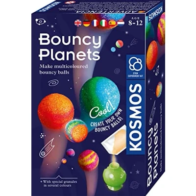 Bild av KOSMOS Flummi planeter, färgglada flummis gör själv, coola färgmönster mixa, experimentset, experimentlåda, liten gåva för barn från 8 år, flerspråkig instruktion