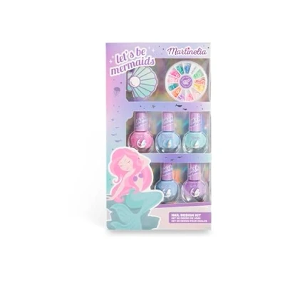 Bild av AQUARIUS MARTINELIA LET&#039;S BE MERMAIDS NAILS perfekt SET, nagellackset för barn, sjöjungfrudesign, färgglada färger, barnvänlig och giftfri, som present till flickor