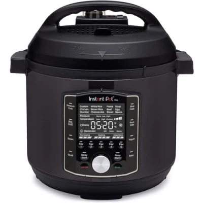 Bild av Instant Pot Pro 10 i 1 elektrisk multikokare 1200 W, 7,6 l tryckkokare, slow cooker, riskokare, ångkokare, stekpanna, sterilisator, yoghurtberedare, sous vide enhet svart rostfritt stål