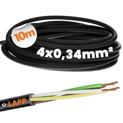 Bild av Lapp 10 meter 1030239 LiYY PVC kontrollkabel 4 x 0,34 mm² svart I LED kabel ledare dataledning lödbar