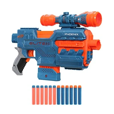 Bild av Nerf Elite 2.0 Phoenix CS 6 motoriserad blaster, 12 Dart, teleskop, klippmagasin, med förlängningsalternativ