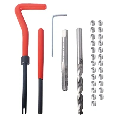 Bild av DAYUAN Gängreparationssats M5 x 0,8 mm helicoil återställande tråd reparationsverktyg kabelinsats kit kompatibelt handverktygssats för automatisk reparation