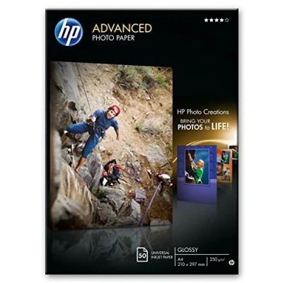 Bild av HP Q8698A, A4/210 x 297 mm, avancerat glansigt fotopapper, 250 gsm, 50 ark