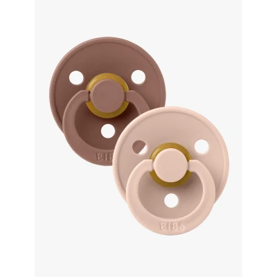 Bild av BIBS Colour Napp 2 pack Latex Stl 1 Rund, Woodchuck/Blush