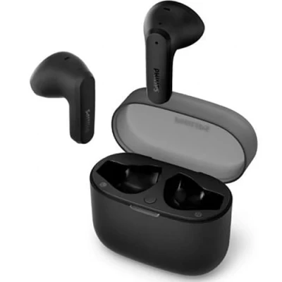 Bild av PHILIPS TAT2139BK/00 True Wireless In Ear Bluetooth hörlurar små knoppar. Bra värde naturligt ljud. Dynamisk bas, laddningsfodral i fickstorlek, tydliga samtal svart