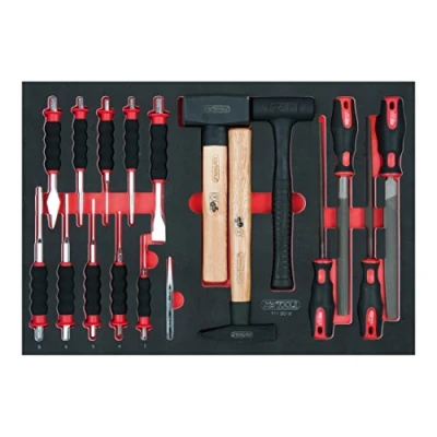 Bild av KS Tools 711.0018 SCS filar , mejsel och hammare sats, 18 delars i 1/1 systeminlägg