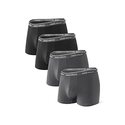 Bild av DAVID ARCHY boxershorts för herr, herrkalsonger, herrunderkläder, bambu, multipack, ultramjuka och andningsbara, L