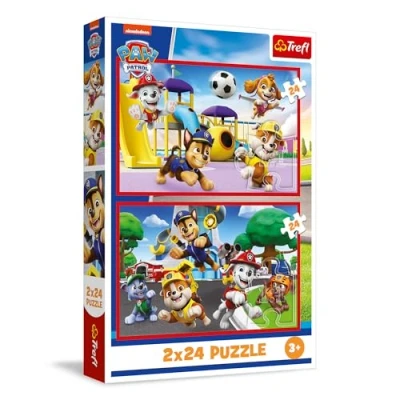 Bild av Trefl pussel 2 i 1: PAW Patrol, Hundarnas lekdag x 24 bitar, Set med två för barn från 3 år