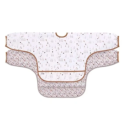 Bild av Ledig baby långärmad haklapp set 2 st. för bindning samlingsskydd/långärmad Bib Tiny Farmer Goose