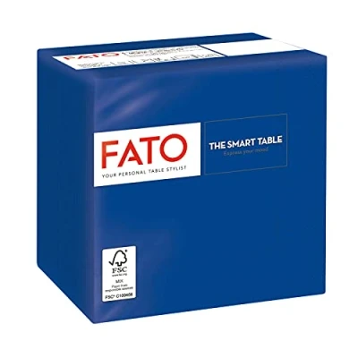 Bild av Fato Enstaka pappersservetter, Perfekt för Aperitivo och Cocktail, Förpackning med 100 servetter, Format 24 x vikta i 4, 2 slöjor, Färg Nattblå, Papper 100% Ren Cellulosa, FSC Certifierad