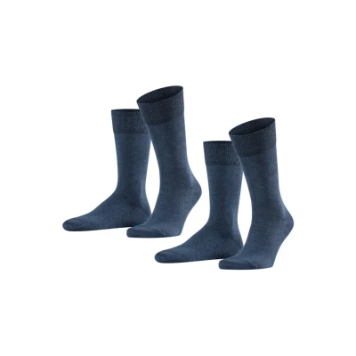 Bild av FALKE Happy Socks för män 2 par, storlek 3950, olika färger, 80% bomull hållbar klassiker av kompakt i dubbelförpackning