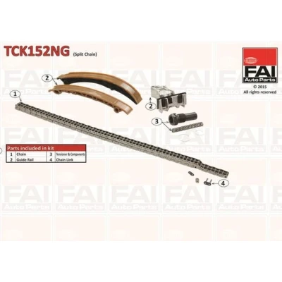 Bild av FAI AutoParts TCK152NG Jeu de distribution à chaînes sans joints, roues dentées duplex, Chaîne rouleaux MERCEDES BENZ: Classe C Coupe