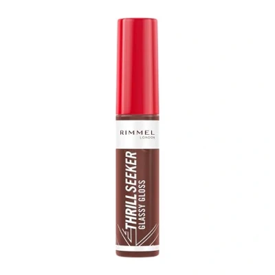 Bild av Rimmel Thrill Seeker Glassy Gloss, Chocolate Glaze, Fuktgivande, Friska utseende Läppar, Sprid applikator, homogen applicering, Vegansk formel, 10 ml