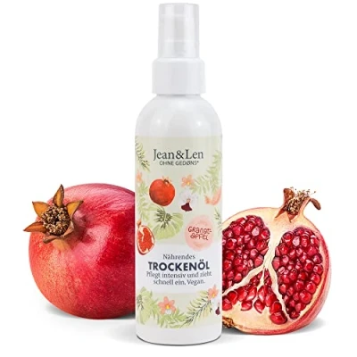 Bild av Jean &amp; Len närande torrolja granatäpple, för kroppen och ansiktet, vårdar intensivt absorberas snabbt, även lämplig hårtopparna, hudolja, utan parabener silikoner, vegansk, 100 ml
