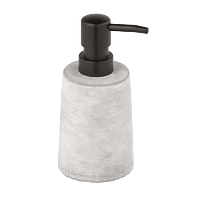 Bild av WENKO Tvåldispenser Villena, påfyllningsbar dispenser för handtvål gjord av robust betong, diskmedelsdispenser i rustikt naturstensutseende, mått: 8,2 x 15,9 7,2 cm, kapacitet: 150 ml, grå/svart