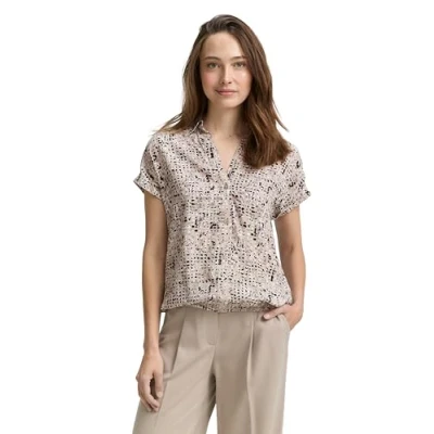Bild av TOM Tailor MIT Muster Blus, Storlek: 34, Beige abstract dot design