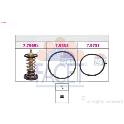 Bild av FACET 7.7988 Thermostat d&#039;eau 88C avec joint d&#039;étanchéite BMW: 1 3/5 portes, X1, MINI: Countryman