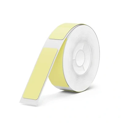 Bild av NIIMBOT D110/D11/D101 etiketter självhäftande för märkning, 12 x 40 mm etikettskrivare termiskt papper skola, hem, kontor, små företag, 1 rulle 160 etiketter/rulle (gul)