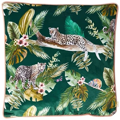 Bild av Evans Lichfield Jungle Leopard kuddfodral, grön, 43 x cm