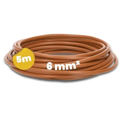 Bild av Kalitec 5 meter H07V K 6 mm² brun ledningskabel I flexibel trådkabel tråd mm 2 fintrådad ledning enkelkabel kabel enkeltrådad för kopplingsskåp omkopplingstråd