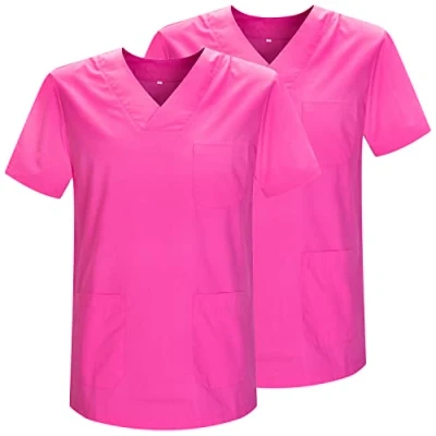 Bild av MISEMIYA Pack 2 st Sanitär hjälm Unisex Sanitära uniformer Medical Uniform Ref.817 * 2, Fuchsia 21, L