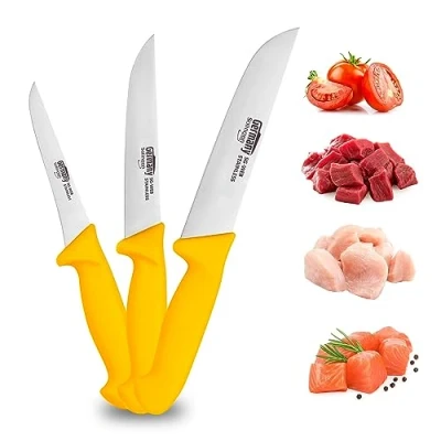 Bild av SG web Germany Solingen Profi knivset 3 delad slaktkniv med halkfritt handtag för proffs köttare och hobbykockar slaktarkniv utmärkt skärpa set köttknivar