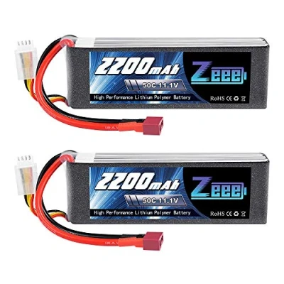 Bild av Zeee 3S Lipo batteri 11.1V 50C 2200mAh RC med Deans T kontakt för Bil Lastbil Flygplan Helikopter Båt Hobby (2 förpackningar)