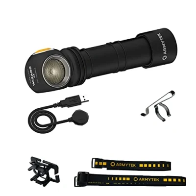 Bild av ArmyTek Wizard C2 Magnet Warm LED Pannlampa med magnetfäste Uppladdningsbara batteri 1200 lm 4800 h 64 g
