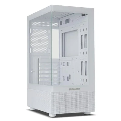 Bild av NOX XTREME PRODUCTS HUMMER VISION WHITE Semitower ATX M ATX, fönster i härdat glas på sidan och framsidan, plats för 5 fläktar, kompatibel med grafikkort upp till 300 mm, USB 3.0, vit.