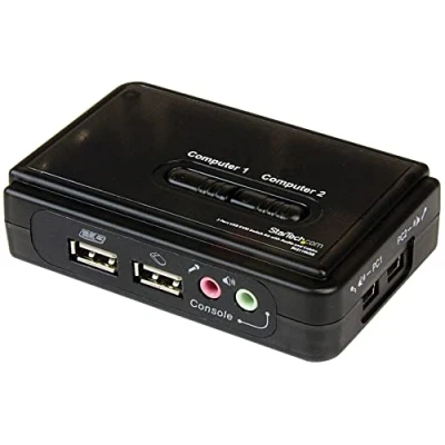 Bild av StarTech.com 2 portars USB KVM switchsats med ljud och kablar vägs VGA skrivbordsomkopplare inkl. kabel