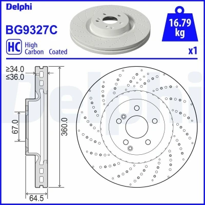 Bild av Bromsskiva DELPHI BG9327C